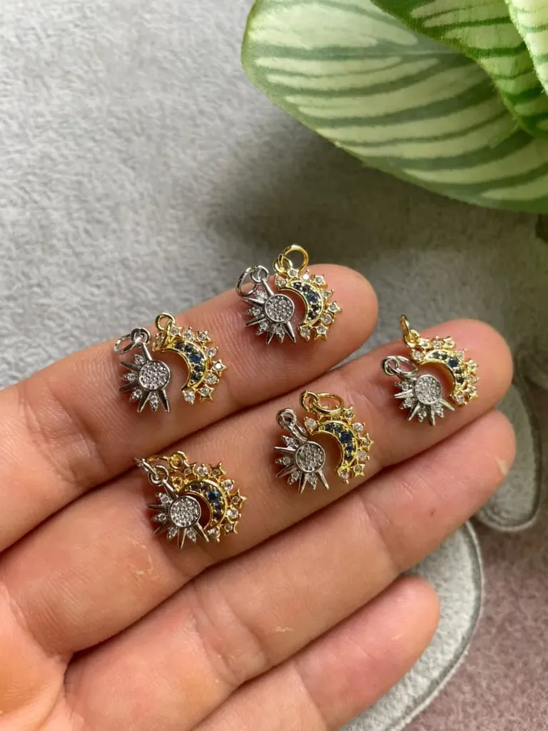 [SOLLUN] DIJE DE SOL Y LUNA MICROPAVE 01 (SET)