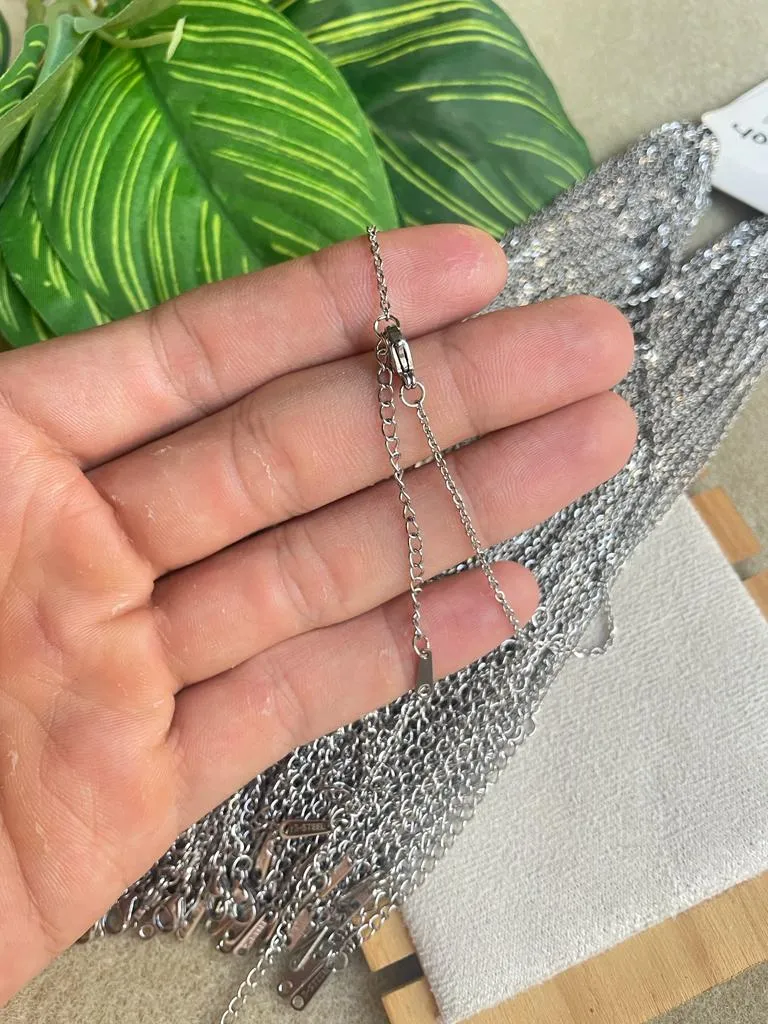 Cadena armada plateada 50+5cm